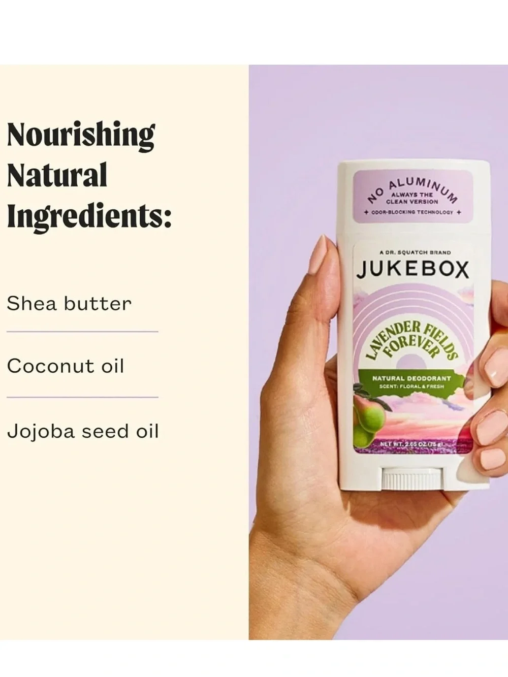 JUKEBOX Natural Deodorant Aluminum Free. Lavender Fields Forever. New.